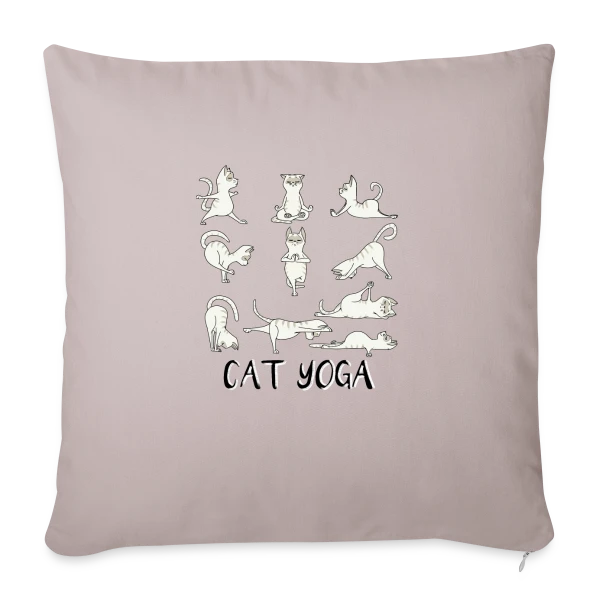 Chats Yoga Drôles sur Housse de coussin décorative 45 x 45 cm
