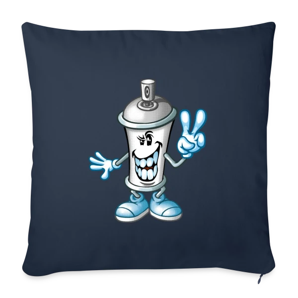 Bombe de Peinture Cartoon : Street Art Fun sur Housse de coussin décorative 45 x 45 cm