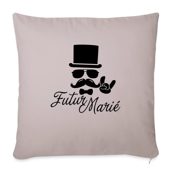 Futur Marié Boss à Moustache Vintage sur Housse de coussin décorative 45 x 45 cm