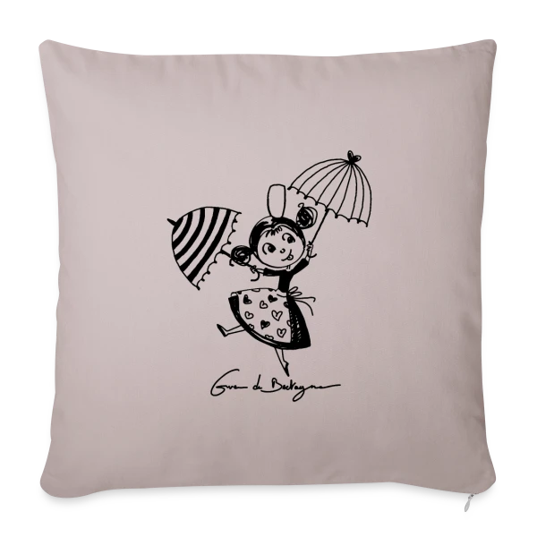 Bigoudène Joyeuse Parapluies sur Housse de coussin décorative 45 x 45 cm