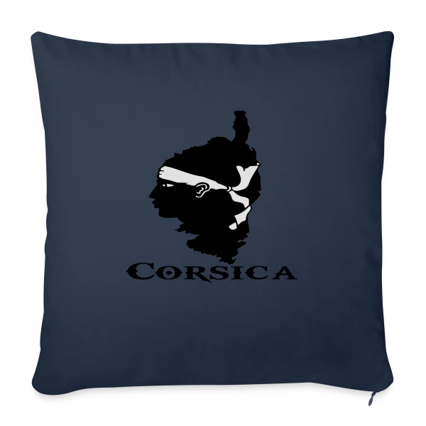 Carte Corse Tête de Maure sur Housse de coussin décorative 45 x 45 cm
