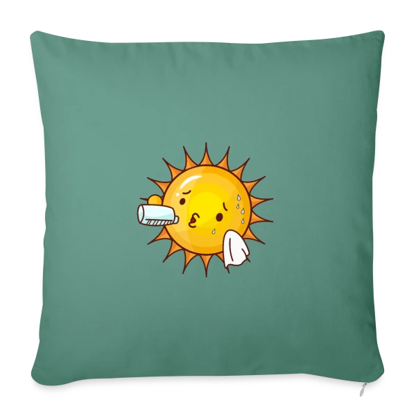 Soleil en Sueur - Humour Estival sur Housse de coussin décorative 45 x 45 cm