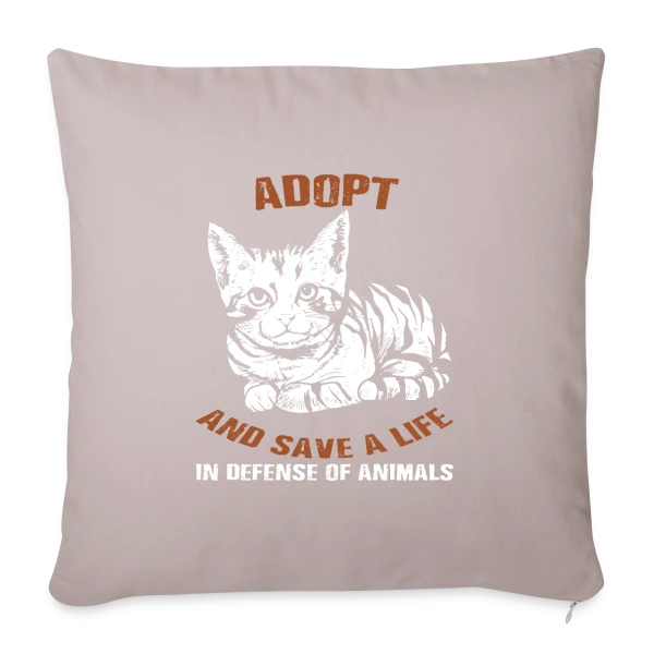 Adopte un Chat, Sauve une Vie sur Housse de coussin décorative 45 x 45 cm