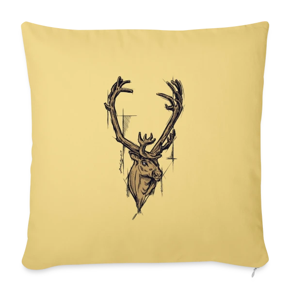 Renne Doré Majestueux sur Housse de coussin décorative 45 x 45 cm