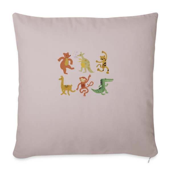 Animaux Rigolos et Joueurs sur Housse de coussin décorative 45 x 45 cm