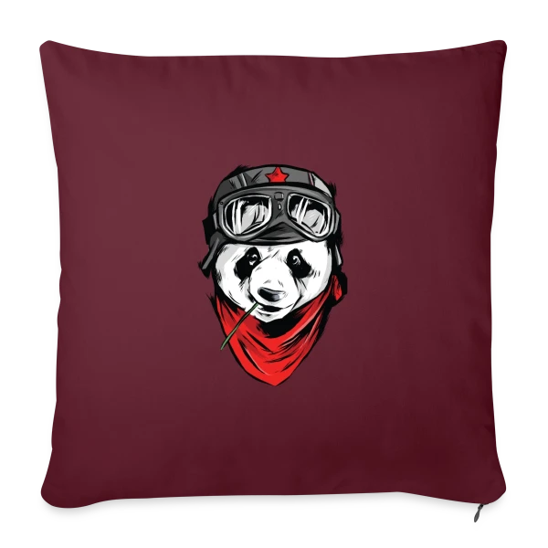 Panda Pilote Rebelle sur Housse de coussin décorative 45 x 45 cm