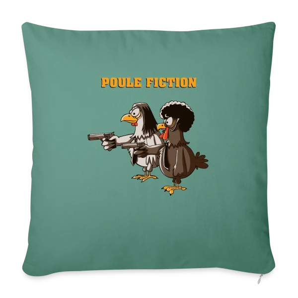 Poule Fiction sur Housse de coussin décorative 45 x 45 cm