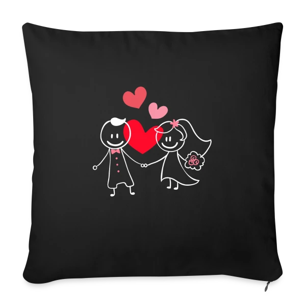 Célébration Mariage sur Housse de coussin décorative 45 x 45 cm