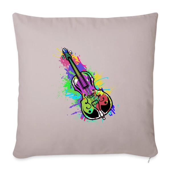 Violoncelle Symphonie Colorée sur Housse de coussin décorative 45 x 45 cm