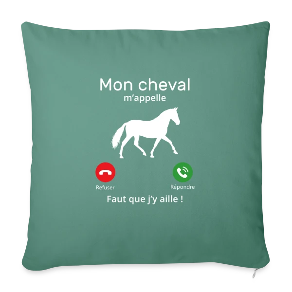Mon Cheval M'appelle sur Housse de coussin décorative 45 x 45 cm