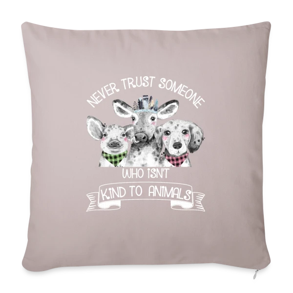 Trio Animalier Adorable sur Housse de coussin décorative 45 x 45 cm