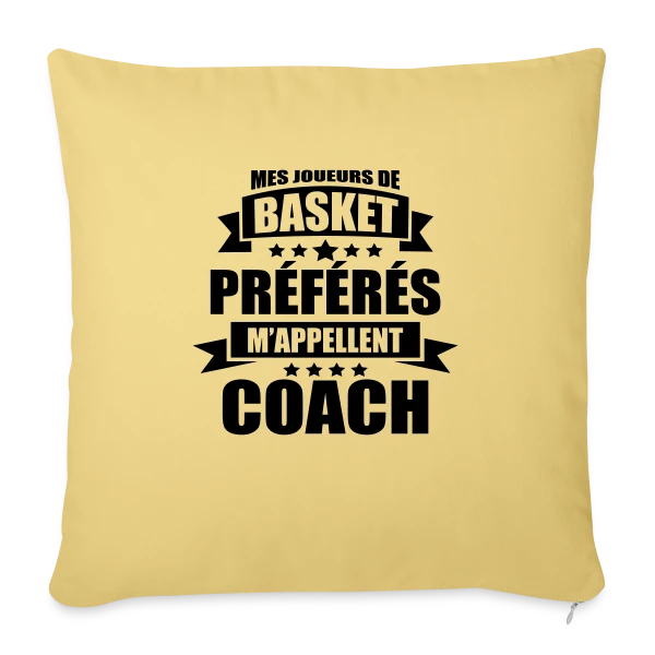 Coach Basket : Mes Joueurs Préférés M'appellent Coach sur Housse de coussin décorative 45 x 45 cm