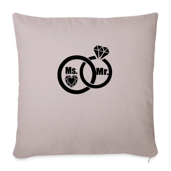 Célébration Mariage sur Housse de coussin décorative 45 x 45 cm
