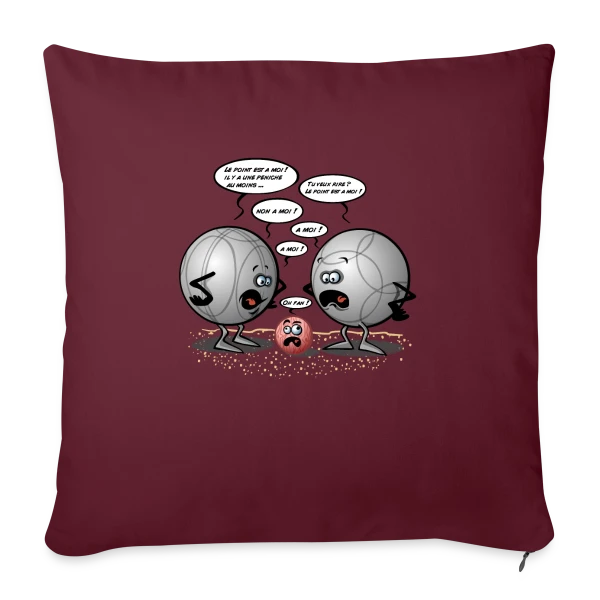 Discorde Pétanque : Le Choc des Titans (et des boules) sur Housse de coussin décorative 45 x 45 cm