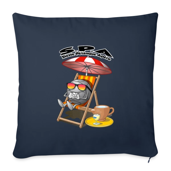 Trio Gagnant : Sieste, Pétanque, Apéro sur Housse de coussin décorative 45 x 45 cm
