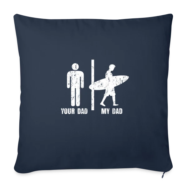 Papa Surfeur | Plage & Océan sur Housse de coussin décorative 45 x 45 cm