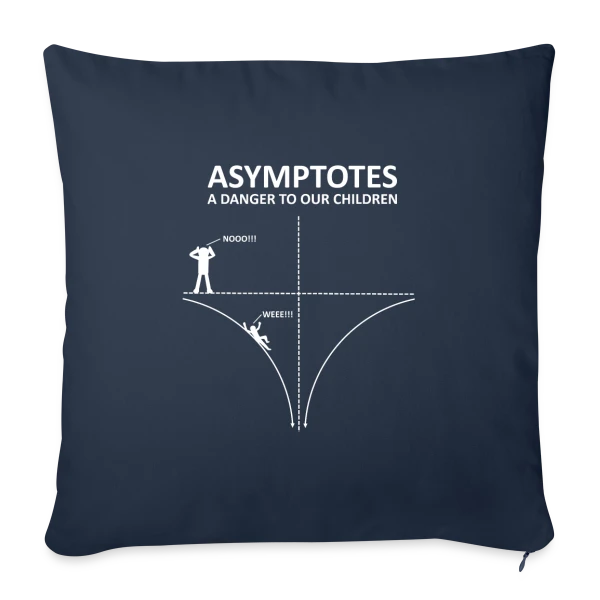 Asymptotes - Danger pour les Enfants! Prof de Maths Nerd sur Housse de coussin décorative 45 x 45 cm