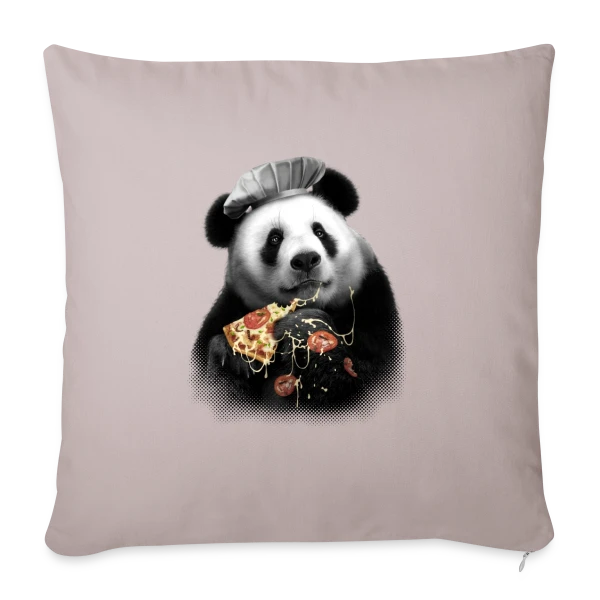 Panda Pizza : La Pause Gourmande sur Housse de coussin décorative 45 x 45 cm