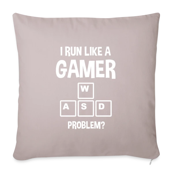 Gamer Humour : 'Je Cours Comme un Gamer' sur Housse de coussin décorative 45 x 45 cm
