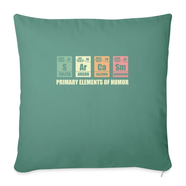 Éléments Chimiques du Sarcasme sur Housse de coussin décorative 45 x 45 cm