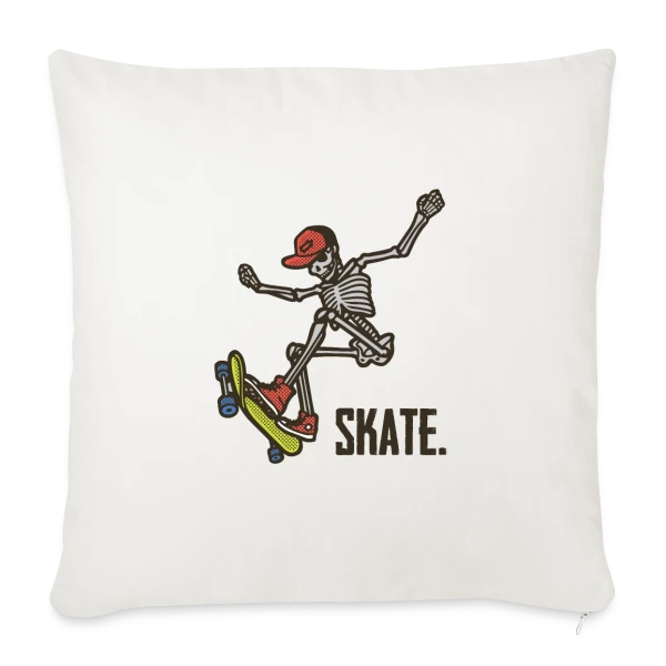 Skate Squelette Fun sur Housse de coussin décorative 45 x 45 cm