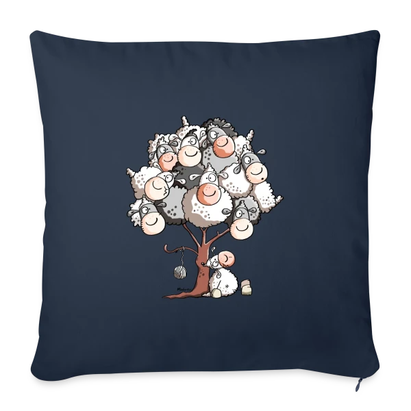 Petit Mouton Laineux Câlin sur Housse de coussin décorative 45 x 45 cm