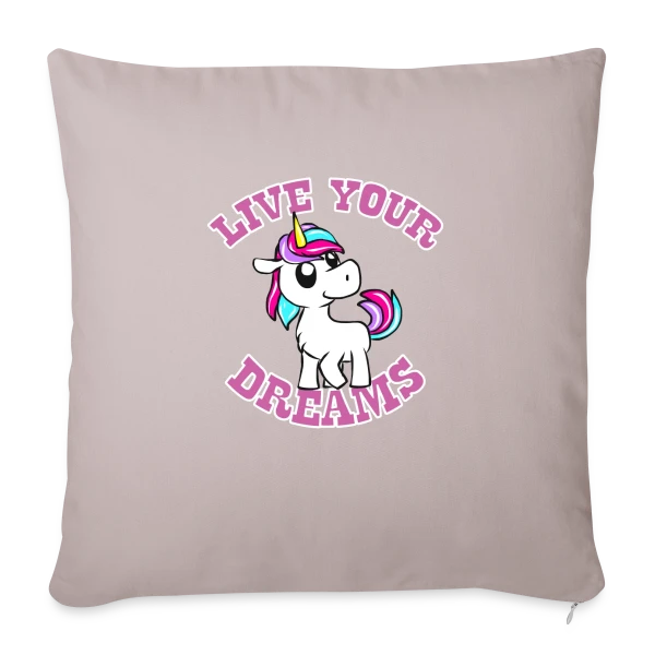 Licorne Kawaii Rêves Magiques sur Housse de coussin décorative 45 x 45 cm