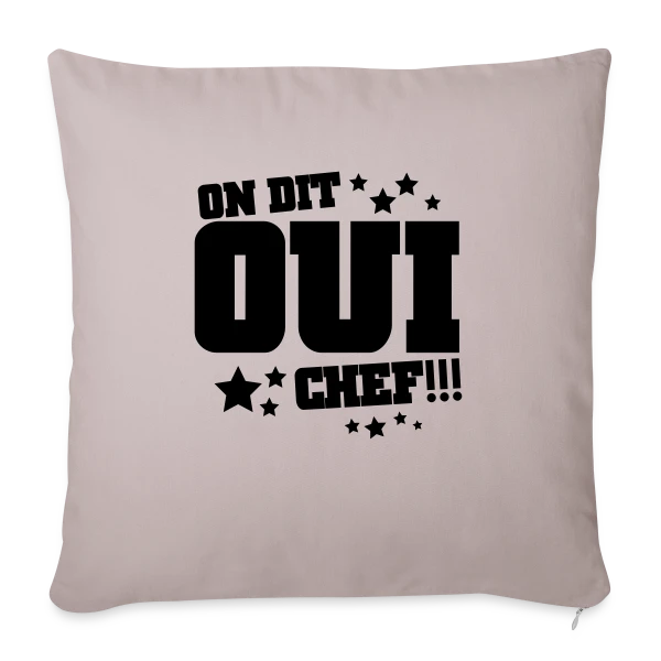 Oui Chef ! Humour Hiérarchie de Bureau sur Housse de coussin décorative 45 x 45 cm