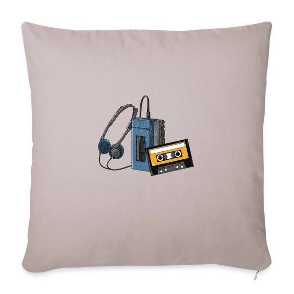 Walkman Rétro Cassette sur Housse de coussin décorative 45 x 45 cm