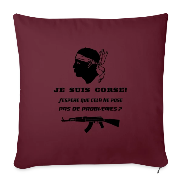 Humour Corse Arme sur Housse de coussin décorative 45 x 45 cm