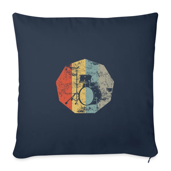 Batterie Rétro Musique Vintage sur Housse de coussin décorative 45 x 45 cm