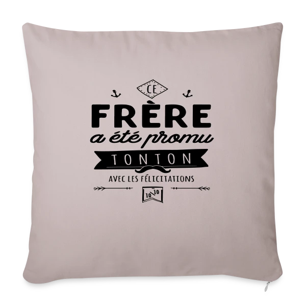"Frère Promu Tonton" - Annonce Originale de Grossesse sur Housse de coussin décorative 45 x 45 cm