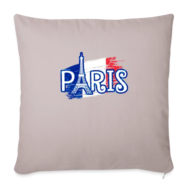 Paris Tour Eiffel Drapeau sur Housse de coussin décorative 45 x 45 cm