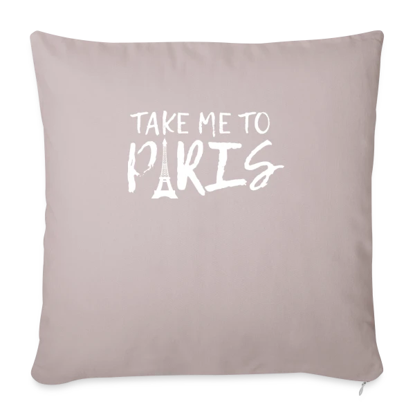 Paris Minimaliste Blanc sur Housse de coussin décorative 45 x 45 cm