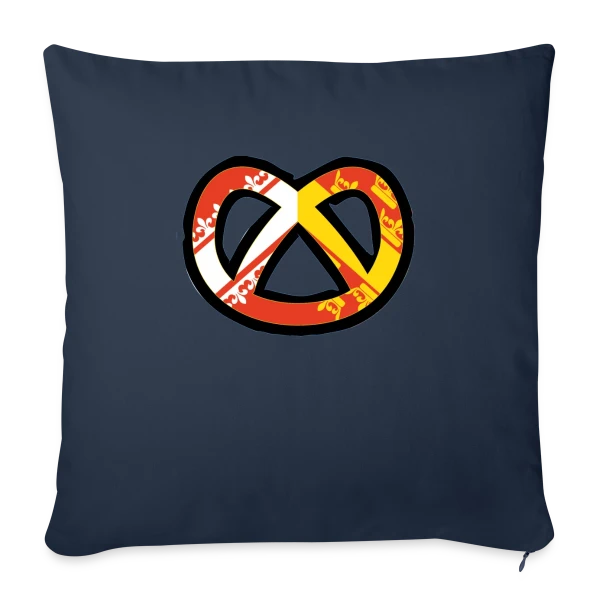 Humour Logo Bretzel Alsace sur Housse de coussin décorative 45 x 45 cm