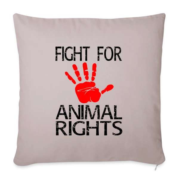 Défense Droits Animaux sur Housse de coussin décorative 45 x 45 cm