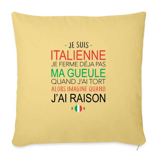 "Italienne : Ma Voix, Ma Loi" sur Housse de coussin décorative 45 x 45 cm