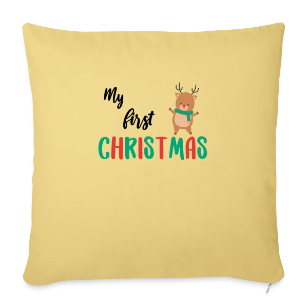 Mon Premier Noël : Design Adorable pour Bébé sur Housse de coussin décorative 45 x 45 cm
