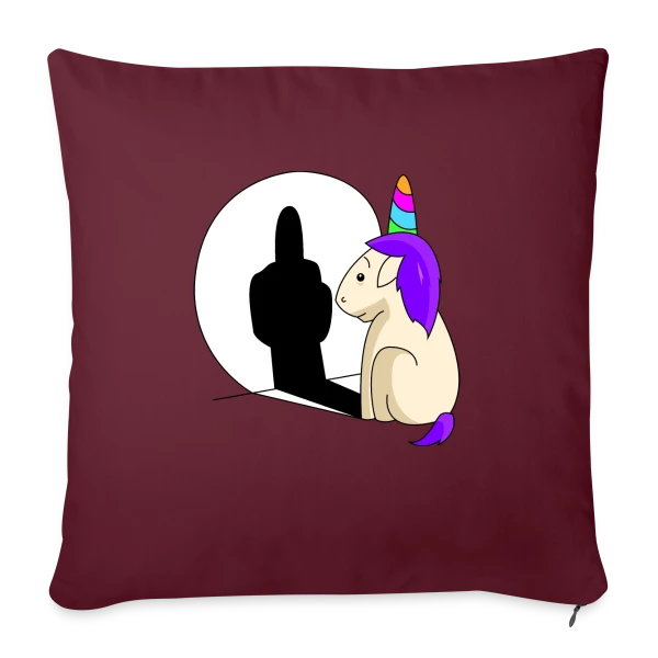 Licorne Impertinente Ombre sur Housse de coussin décorative 45 x 45 cm