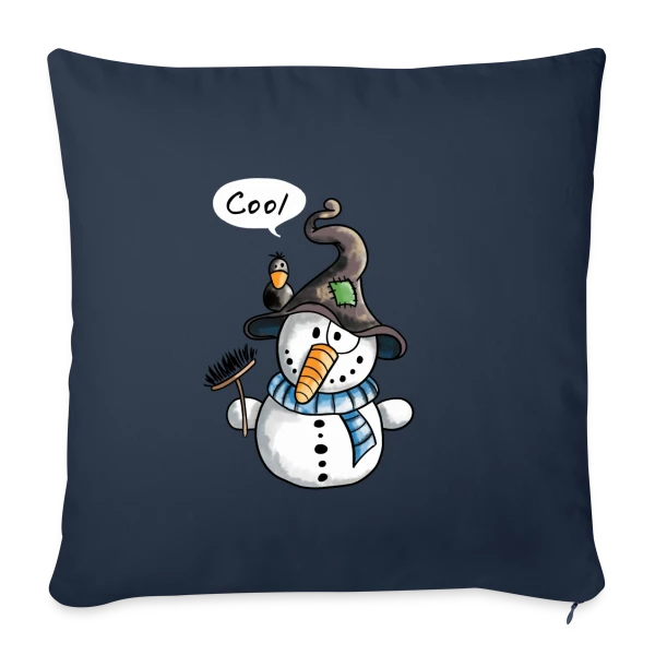 Bonhomme de Neige Rigolo - Hiver Enchanté sur Housse de coussin décorative 45 x 45 cm