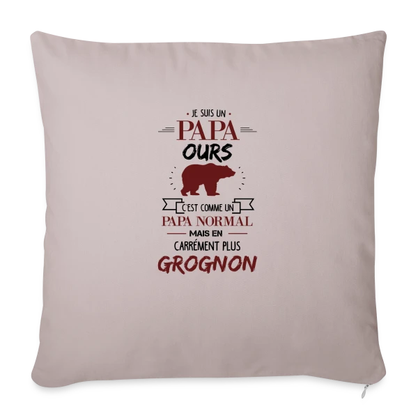 Papa Ours Grognon sur Housse de coussin décorative 45 x 45 cm