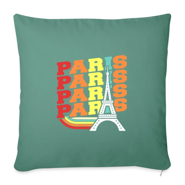 Paris Rétro Ondulé sur Housse de coussin décorative 45 x 45 cm