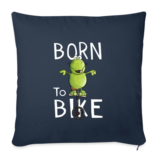 Né Pour Pédaler - Frocg à Monocycle Comique sur Housse de coussin décorative 45 x 45 cm