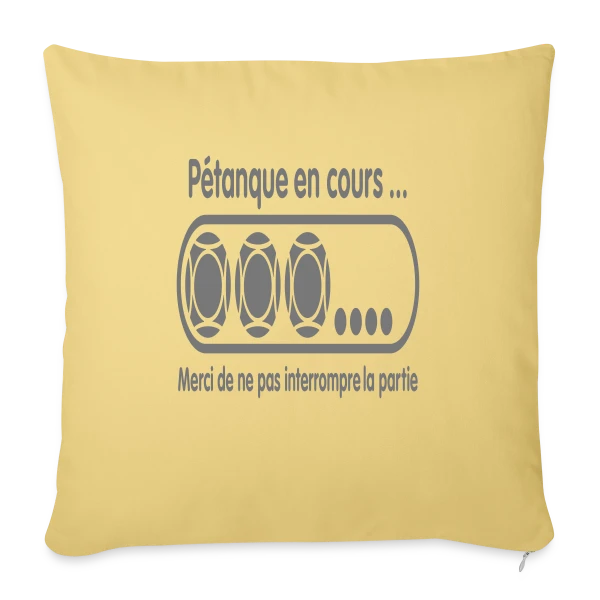 Pétanque en Cours : Ne Dérangez Pas ! sur Housse de coussin décorative 45 x 45 cm