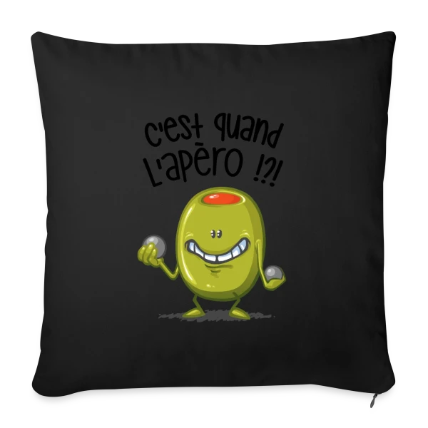 L'Apéro, c'est quand ? sur Housse de coussin décorative 45 x 45 cm
