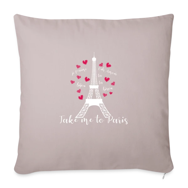 Pluie de Cœurs Rouges sur Housse de coussin décorative 45 x 45 cm
