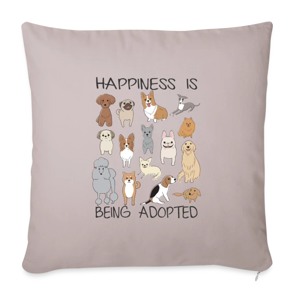 Chiens Adorables Adoption sur Housse de coussin décorative 45 x 45 cm