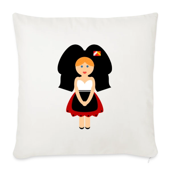 Petite Alsacienne Mignonne sur Housse de coussin décorative 45 x 45 cm