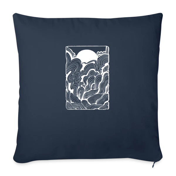 Doodle Océan au Lever du Soleil sur Housse de coussin décorative 45 x 45 cm