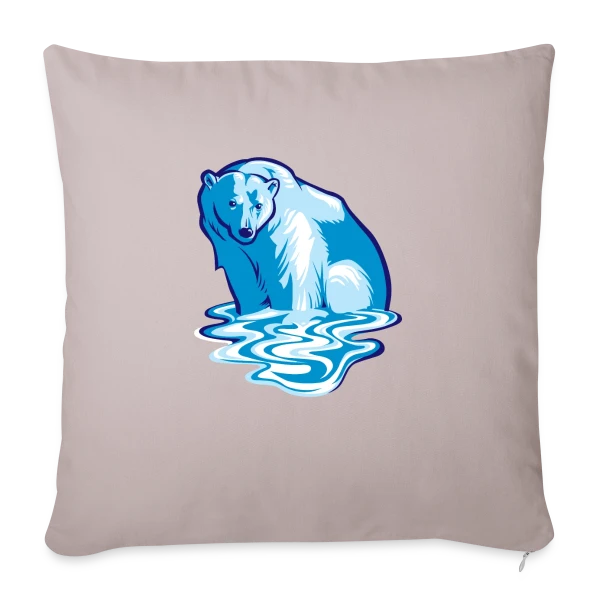 Ours Polaire en Détresse : L'Art du Réchauffement sur Housse de coussin décorative 45 x 45 cm
